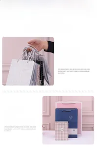 Detail of the stylish handle design on high-quality white cardboard gift bags with patterns