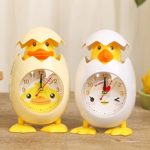 Cute cartoon chick eggshell alarm clock for kids made of durable plastic material