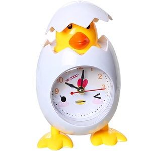 Cartoon chick egg-shaped alarm clock with creative chick-breaking-shell design for kids