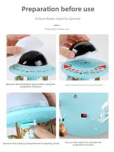 Detail showing battery compartment and base setup for carousel projection music box