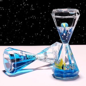Astronaut Liquid Motion Timer Diamantform Acryl Weltraum Öltropfen Sanduhr Dekoration Für Home Office Schreibtisch Geburtstag Geschenk