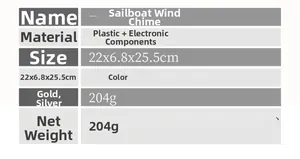 Specifications of vintage sailboat alarm clock with plastic and electronic parts