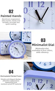 Detail of durable aluminum-magnesium alloy hands and PP waterproof shell for desk clock