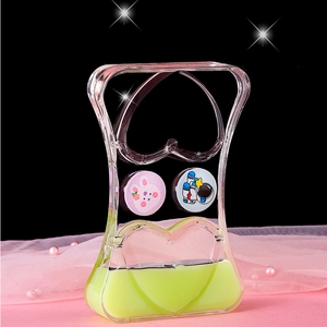 Double heart oil drop liquid timer with cute bunny and astronaut icons for desk decor