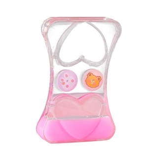 Creative heart liquid hourglass timer with cute cartoon bear and rabbit for desk decor