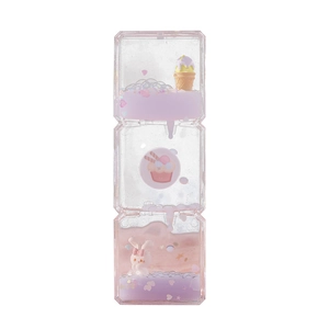 Cute bunny and ice cream liquid sand timer hourglass for stress relief desk decor