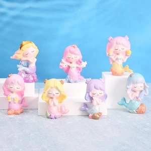 Ornements de Figurine en Résine Boîte Mystère Sirène Zodiaque Décoration de Bureau Cadeau de Collection pour Filles Femmes