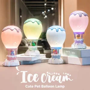 Carina Luce Notturna Mongolfiera Animale Cartoon Scrivania Decorativo Ambiente Lampada LED Ricarica USB Comodino Camera Regalo