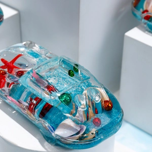 Mediterranean car oil drop ornament with luminous shells and sea stars for home decor