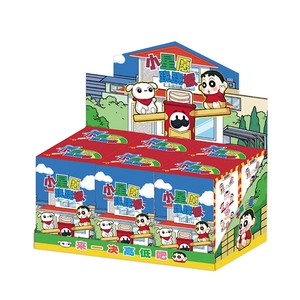 Cartoon theme blind box set with Crayon Shin-chan figurines and jumping board game toy