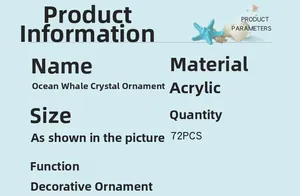 Detailed product specifications for acrylic ocean whale crystal desktop ornament