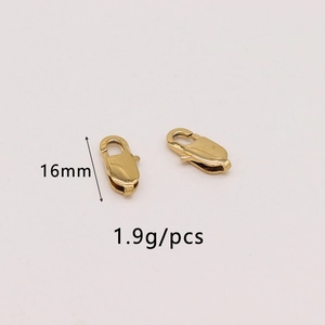 Golden 16mm stainless steel lobster clasps for jewelry making and necklace repairs