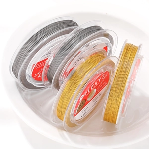 0.30mm 7-strand nylon coated stainless steel beading wire in gold and steel colors