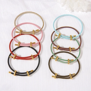 Adjustable Braided Rope Bracelet For Women Men Minimalist Gold Plated Alloy Buckle Colorful Hand Woven Cord String Jewelry Gift
