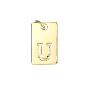 Rechthoekige 14K vergulde letter U hanger voor het maken van DIY sieraden en bedeltjes