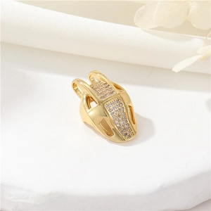 Exquisite 14K gold plated geometric pendant with pavé cubic zirconia for DIY jewelry