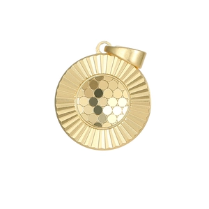 Colgante de conejo trébol de cuatro hojas dorado con acabado de espejo de nido de abeja CNC