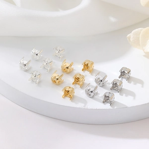 Mini-Zirkon-Krallenfassungen in 14K Gold und Silber für DIY-Schmuckherstellung