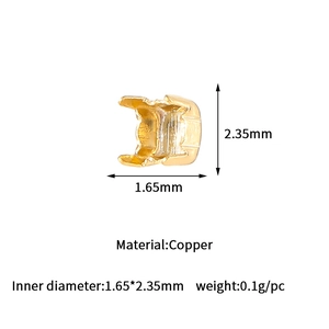 Micro-set 14K gold-plated copper 4-claw zircon settings for DIY jewelry making