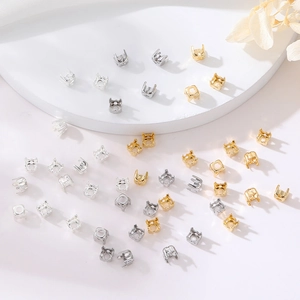Mini 14K vergoldete Zirkonia-Krallenfassungen für DIY-Schmuckherstellung Zubehörteile
