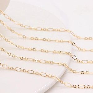 Polished gold-plated O-link chain necklace and handmade DIY jewelry accessories