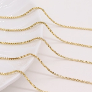 Elegant gold-plated copper box chain necklace for minimalist jewelry design DIY