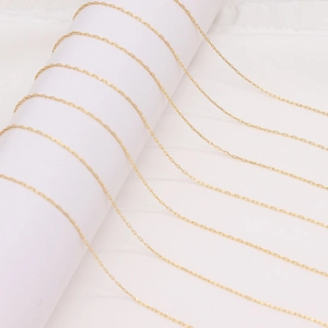 Catena Chopin in Rame Placcato Oro 14K per Creazione Gioielli Fai da Te Componente Collana Catena a Maglie Minimalista
