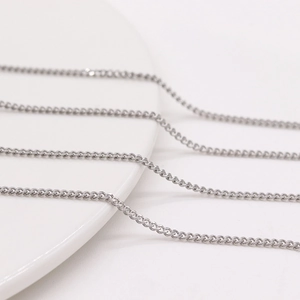 Polished silver stainless steel O-chain link necklace for DIY jewelry making and craft design