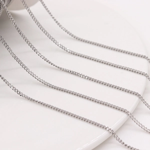 Polished silver curb chain extension for DIY jewelry making and necklace accessories