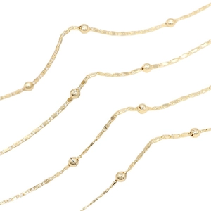14k gold plated beaded satellite chain for DIY jewelry making necklaces and bracelets