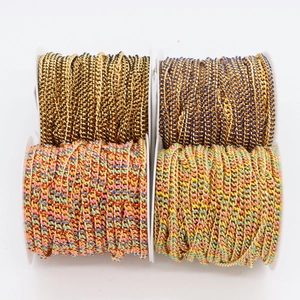 Set di catene metalliche dorate fai-da-te con punti di smalto colorato in quattro varianti
