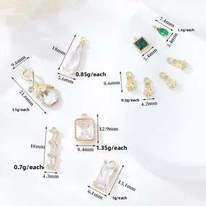 Pendentifs en zircon plaqué or 14K pour la création de bijoux DIY élégants