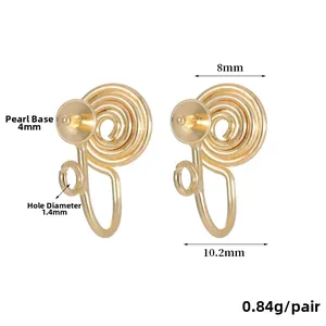 Tabella taglie dettagliata per convertitori di orecchini a clip dorati da 4 mm