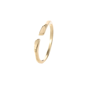 Minimalistischer offener Ring in 14K Gold mit unregelmäßiger Lava-Textur und Handarbeit