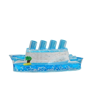 Creative unsinkable cruise ship liquid drift bottle desk decoration for stress relief