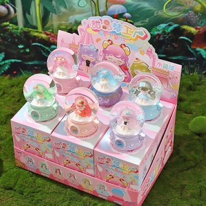 Boule à Neige de Dessin Animé Lumineuse Boule de Cristal Boîte Mystère en Résine et Verre Décoration de Bureau Ornement de Personnage Fantaisie