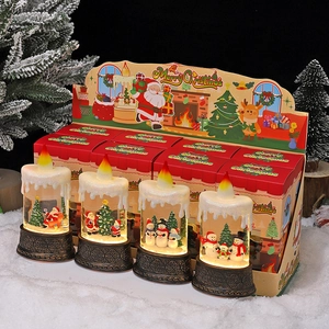 Christmas LED Music Box Snow Globe Lantern Santa Claus Snowman Water Globe Glitter Lighted Christmas Desktop Ornament Gift