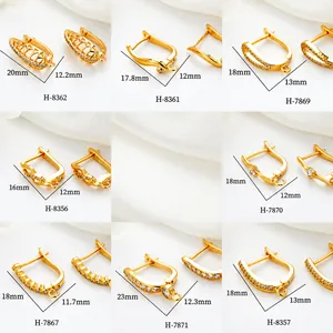 Minimalistische 14k vergoldete Ohrringe mit Zirkon und DIY-Schmuckschlaufe