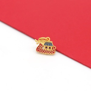 Traditionele vergulde drakenboot bedel met kleurrijk emaille voor DIY armbanden en sieraden