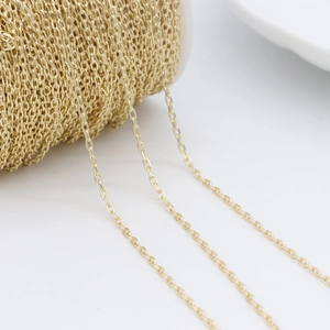 14k vergulde messing O-ketting op rol voor DIY sieraden maken van kettingen en armbanden