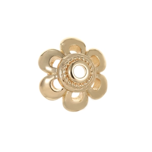 14K gold plated copper hollow flower bead spacer for DIY jewelry making supplies