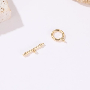 Fermoir à bascule OT fleur de rose et cœur doré 14k pour création de bijoux