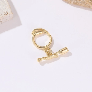 Fermoir à bascule tulipe en plaqué or 14k avec zircone pour colliers DIY élégants