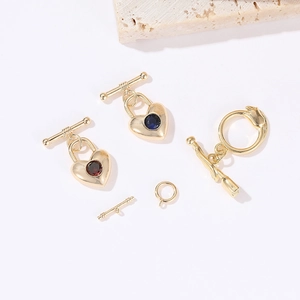 Fermoirs à Bascule OT Cuivre Strass Minimaliste Cadenas Cœur Tulipe Pour Fabrication de Bijoux Collier Bracelet Connexion Apprêts