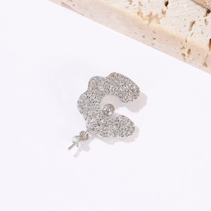 S925 zilveren bloemblaadje hanger met micro-ingelegde zirkoon op stenen decoratie