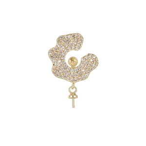 Minimalistische gouden bloemblaadje hangerzetting met zirkonia voor DIY-sieraden