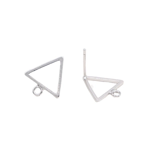 Composants de boucles d'oreilles triangles minimalistes en argent S925 pour bijoux DIY