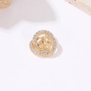 Minimalist 14k gold-plated geometric pendant with micro-set zircon for DIY jewelry making