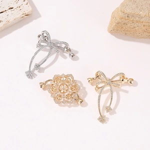 Connecteurs nœuds et fleurs en zircon pour colliers de perles en or et argent pour bijoux DIY