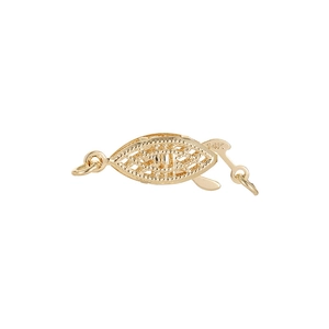 14K Gold Filigraner Fischverschluss für Perlenketten und handgefertigten Schmuck